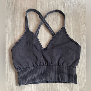 Free People Movement Good Karma Crop Tank Washed Black XS/S